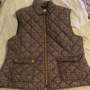 St. John's Bay Quilted Vest Brown/Tan Herringbone Size 2X